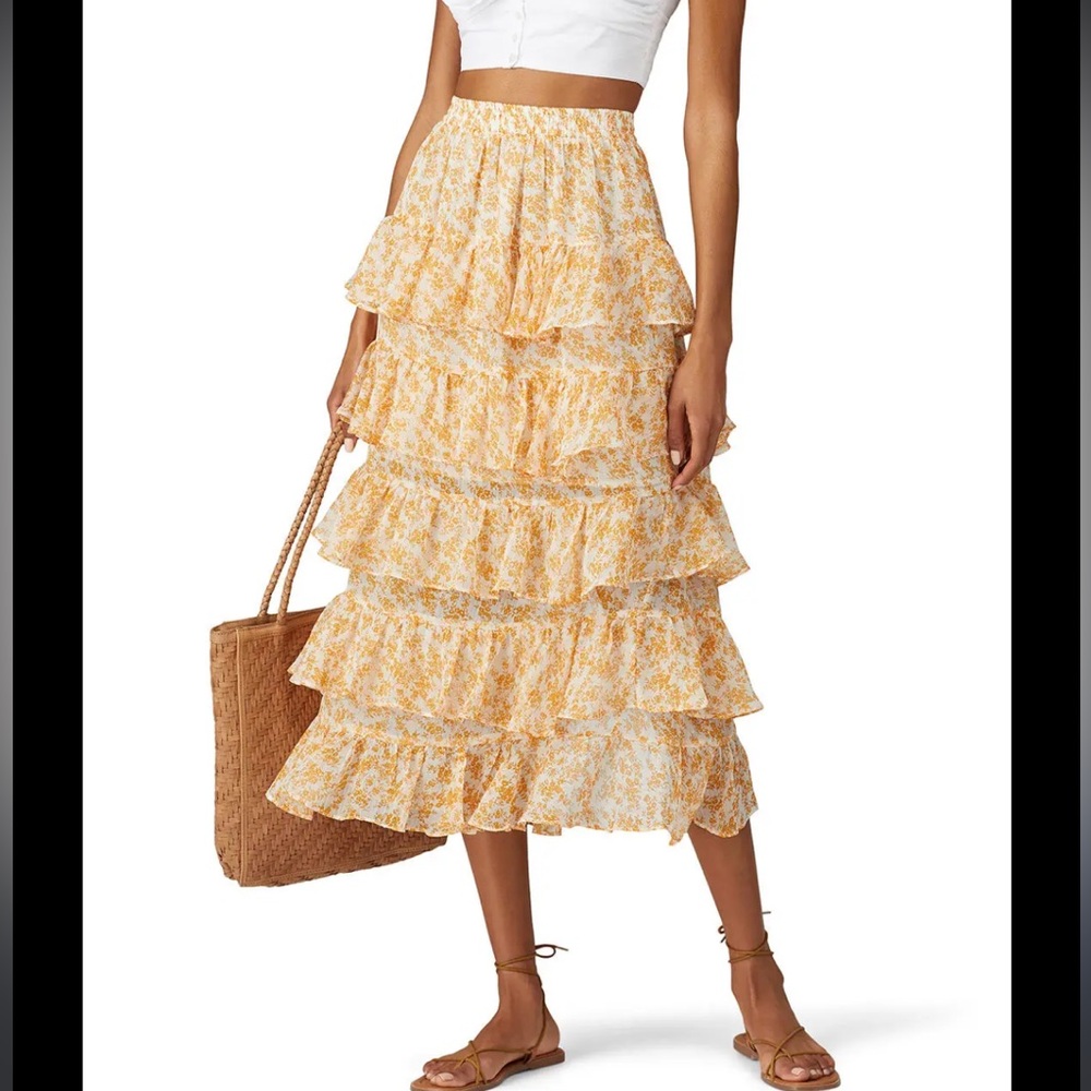 Lana tiered yellow skirt